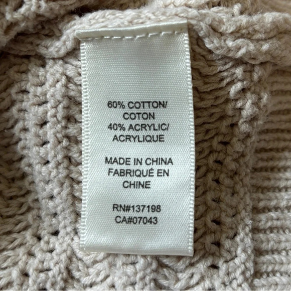 Rachel Zoe | Cream Knit V-Neck Pullover Long Sleeve Sweater with Banded Cuffs - Picture 3 of 6